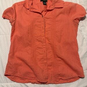 Eddie Bauer Vintage Women's Orange Blouse Medium